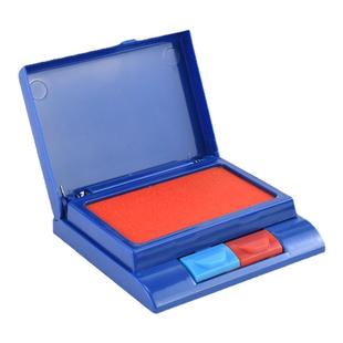 奥盛红蓝双色半自动印台大号红色蓝色快干高级原子印台财务盖章印手印指纹速干印泥印台会计办公双层包邮印油