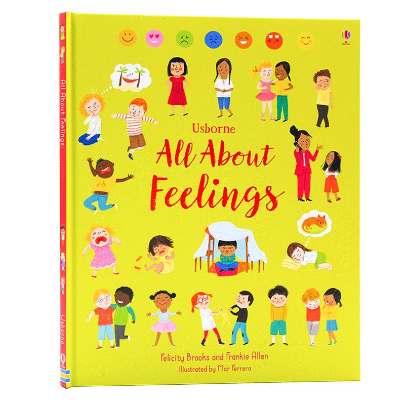 现货 Usborne出品关于感觉 All About Feelings英文原版绘本精装大开插图情绪表达情绪管理情商培养启蒙图画书