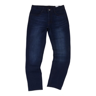 标配YKK拉链 剪标尾货牛仔裤男 冬季弹力直筒经典百搭牛仔长裤子