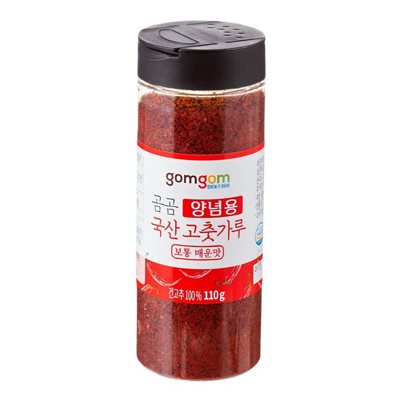 gomgom韩国产优质中辣辣椒粉调味细粉110g瓶装韩式风味料理辣椒面