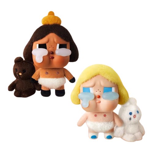 泡泡玛特POPMART哭娃眼泪工厂系列CRYBABY搪胶脸毛绒盲盒手办挂件