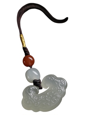 天然和田玉如意手机链短款防丢挂绳手工编织吊坠包包挂件饰品女