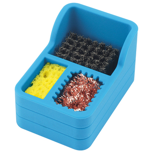 电烙铁头清洁器铜丝钢刷球海绵除锡网焊嘴洁咀器除锡球硅胶锡渣盒