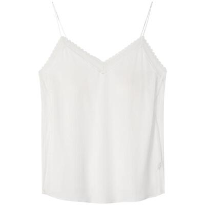 安莉芳时尚薄款性感v领雪纺吊带背心女带杯垫休闲家居上衣ED00299