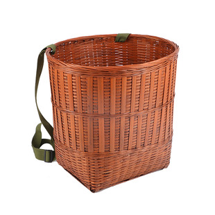 竹编小背篓双肩背篓子采茶叶竹篓筐表演舞蹈道具圆形收纳筐特大号