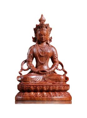 非洲金星紫檀白度母观音摆件