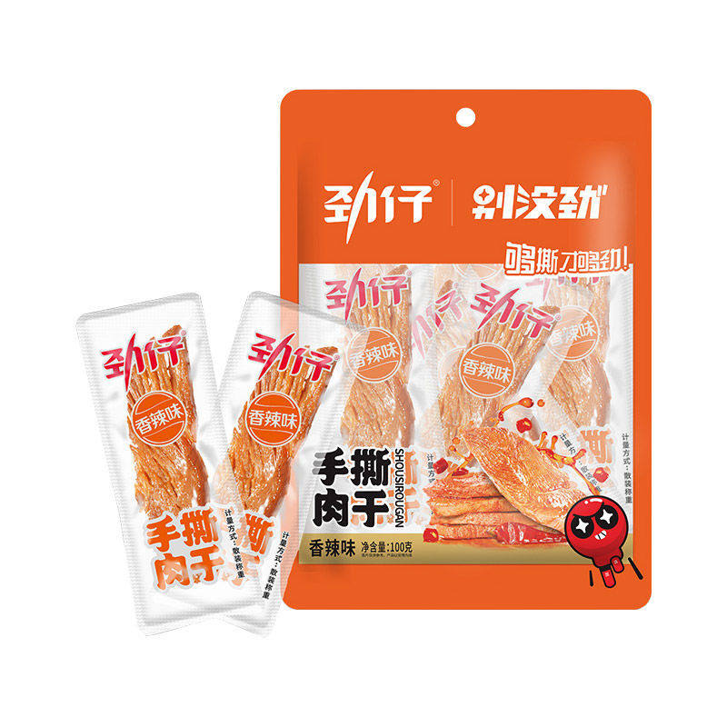 劲仔手撕肉干香辣味休闲零食独立鸭肉零食