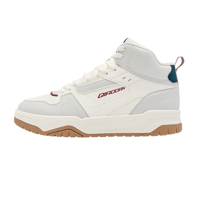 乔丹男款高帮加绒运动板鞋2025年冬季新款皮面保暖休闲鞋厚底增高