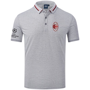 AC米兰Milan意甲训练队服男装运动翻领Polo衫夏装短袖t恤足球衣服