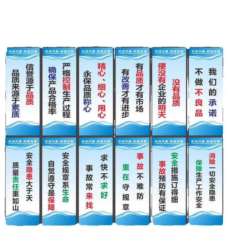 工厂车间仓库区域质量励志标语安全生产品质消防宣传管理标识牌贴