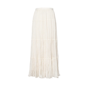 【孟子义同款】诗凡黎不规则重工压褶半身裙2025秋松紧腰蛋糕长裙