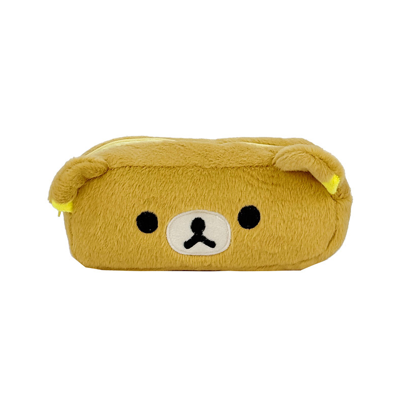 日系可爱中古绝版轻松熊rilakkuma毛绒公仔大笔袋化妆包笔文具盒