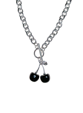 八月augins红樱桃钛钢女生项链