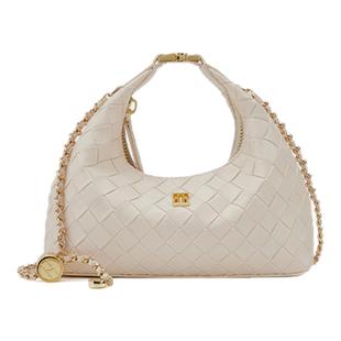 ELLE女包2025新款包包编制手提月牙包菱格通勤手提包单肩斜挎包