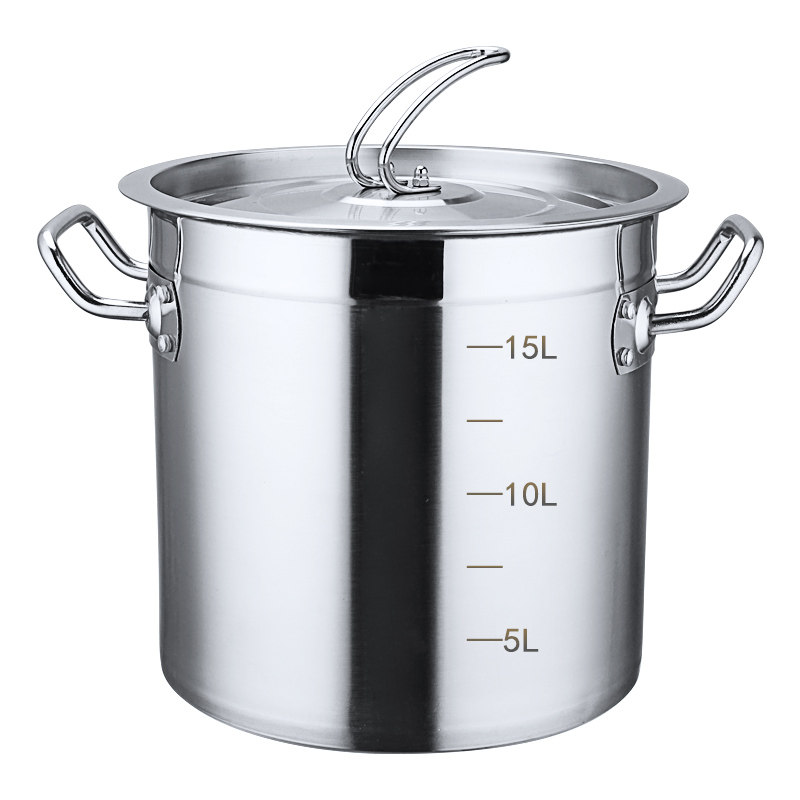 商用不锈钢汤桶圆桶带盖不锈钢桶家用大容量汤锅燃气卤水桶油米桶