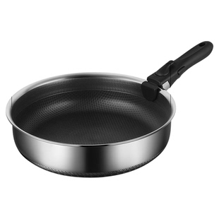 铿锵316不锈钢平底锅煎锅小户外锅具便携可拆卸手柄不粘锅炒菜锅