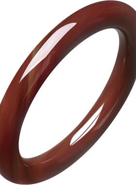 周六福玉髓手镯圆条叮当镯枫叶红新中式国风节日礼物送妈妈