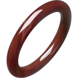 周六福玉髓手镯圆条叮当镯枫叶红新中式国风女神节礼物送妈妈