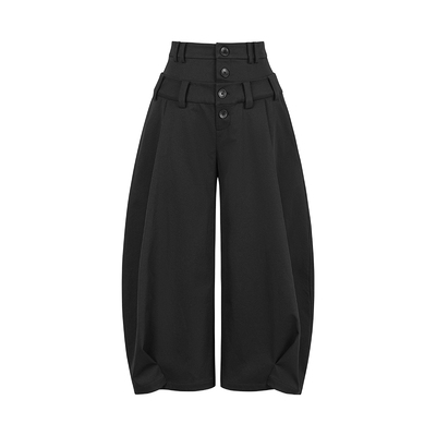 无以幻象八分双腰阔腿裤