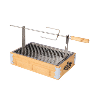 烤羊腿羊排羊肉全羊架子桌子上保温炉商用竹木盒木炭加热餐具盘子