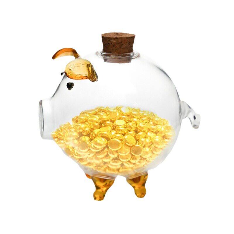 迷你透明玻璃金豆豆存钱罐