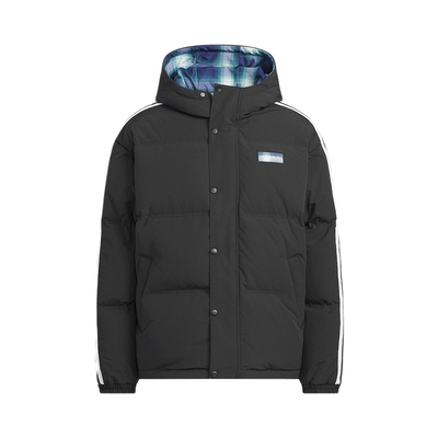 adidas阿迪达斯三叶草冬保暖双面穿运动鸭绒连帽男羽绒服 KF9277