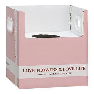 定制简约双把手花篮盒鲜花花束手提盆栽礼盒花店绿植盒子手提包装