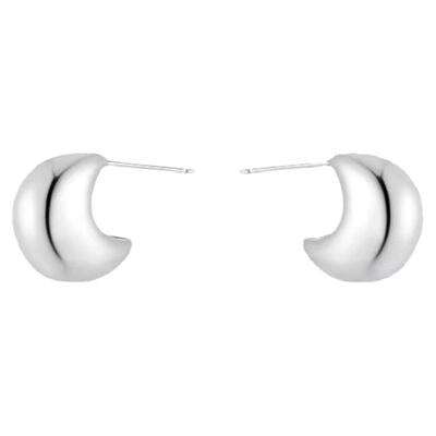 KITSH胖月亮豆子耳钉女925银气质