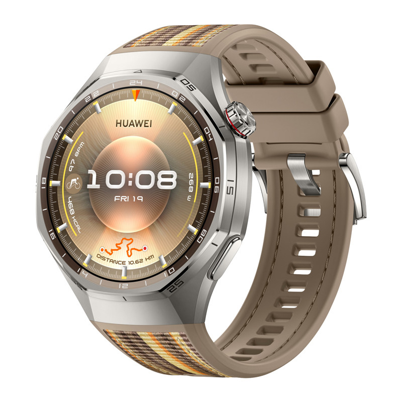 适用华为GT6pro专用按压拆手表带watchgt6pro同款复合编织GT5pro智能腕表gt4款watch5男士运动gt5硅胶琥珀棕
