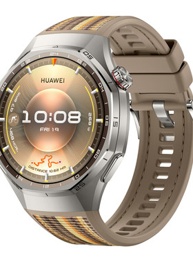 适用华为GT6pro专用按压拆手表带watchgt6pro同款复合编织GT5pro智能腕表gt4款watch5男士运动gt5硅胶琥珀棕