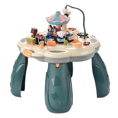 婴儿游戏桌双面可玩旋转木马