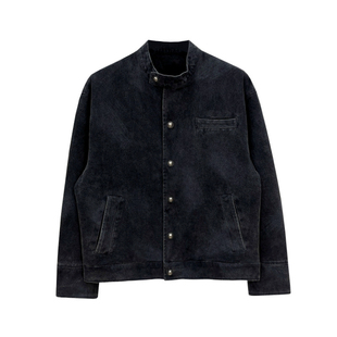 英伦雅痞男装时尚高级短款夹克秋冬复古水洗做旧宽松立领外套男款