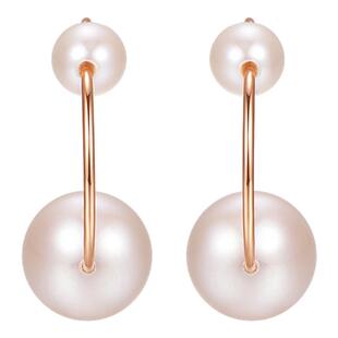 莱绅通灵珠宝 Only系列 泡泡 18K金淡水珍珠耳钩耳钉耳环耳坠