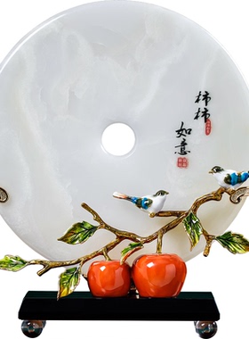 新中式平安扣摆件客厅玄关装饰品工艺品搬家送礼礼物乔迁新居礼品