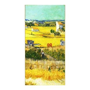 玄关装饰画入户门正对墙挂画梵高油画竖版走廊过道壁画复古落地画