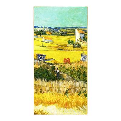 玄关装饰画入户门正对墙挂画梵高油画竖版走廊过道壁画复古落地画