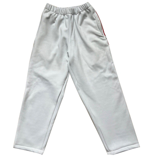 加绒款初高中小学生校服裤子白色直口两道大红杠在后片休闲裤透气