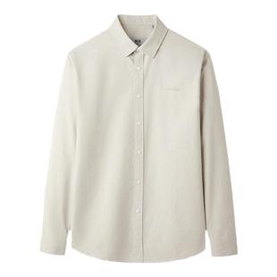 海澜之家纯棉牛津纺长袖休闲外套衬衫26春夏新款时尚刺绣衬衣男装