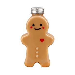 圣诞姜饼人奶茶瓶一次性杯子雪人杯圣诞节围巾装饰食品级饮料瓶子