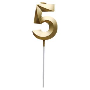 高档牛皮盒装数字蜡烛歌剧院系列金色生日蛋糕装饰儿童创意ins风