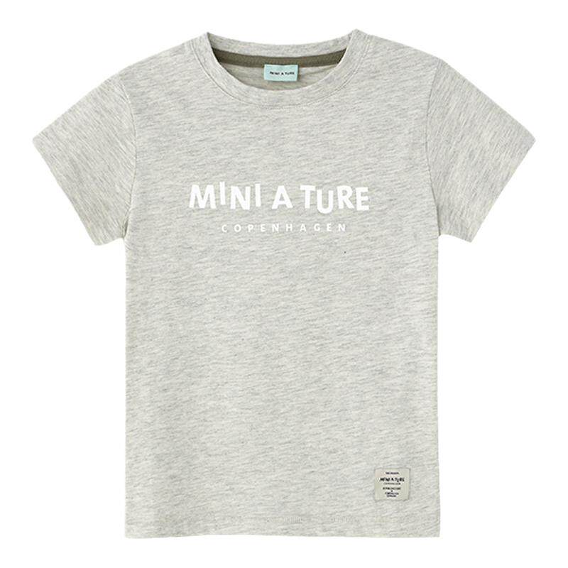 丹麦MINI A TURE童装男女童圆领棉轻薄透气印花T恤短袖