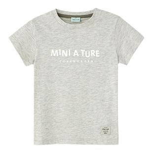 丹麦MINI A TURE童装男女童圆领棉轻薄透气印花T恤短袖
