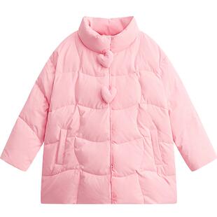 爱法贝秋冬新款女童90白鸭绒羽绒服中大童羽绒外套