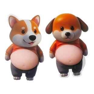 小狗人大肚皮捏捏乐儿童解压玩具减压小玩意可爱创意小胖柴犬贴纸