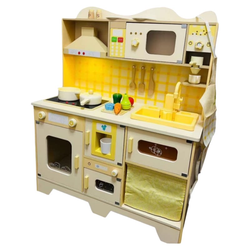 儿童木制仿真大型厨房灶台早教益智模拟做饭男女孩过家家玩具套装