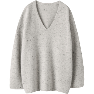 冬凤凰“打底之王2.0”100%纯山羊绒宽松针织V领羊绒毛衣女