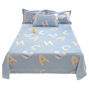 纯棉磨毛床单单件春秋加厚保暖床品单双人宿舍简约棉布料被单子