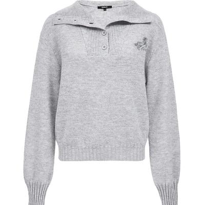 ONLY宽松排扣罗纹拼接针织衫