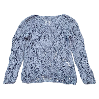 【现货】韩国小众ope*y*镂空钩花针织衫女慵懒风宽松显瘦毛衣上衣