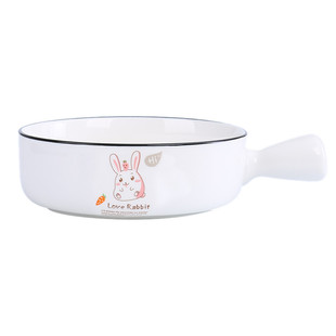 日式焗饭烤碗烤箱陶瓷带手把碗小清新家用创意餐具网红水果沙拉碗